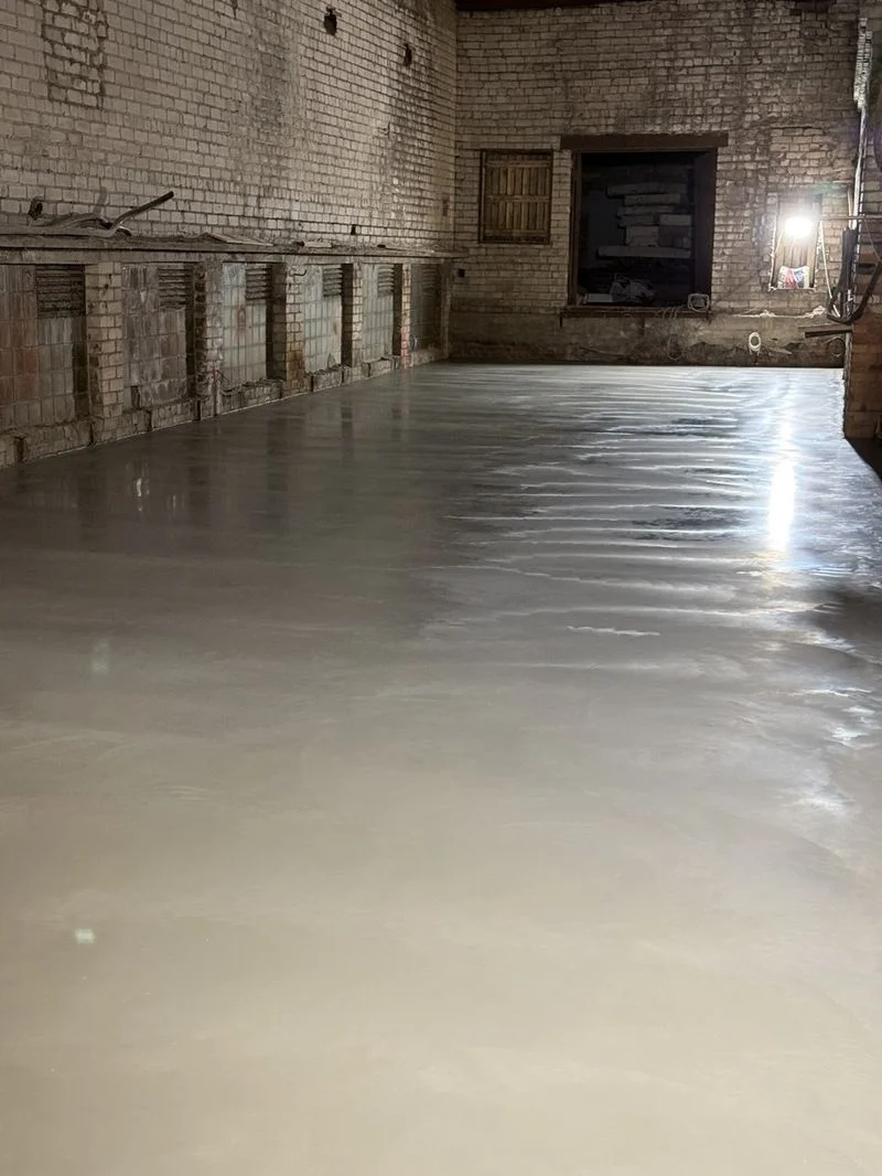 Finished concrete floor, garages
